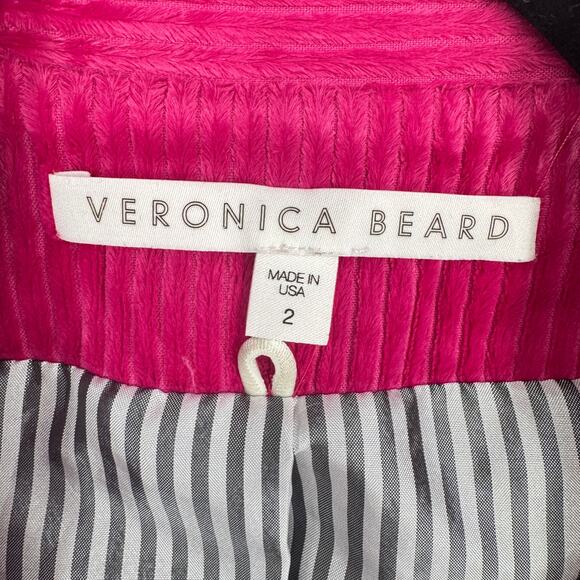 Veronica Beard Gaya Blazer Corduroy Miller‎ Hot Pink Size 2 Dickey Jacket - Picture 6 of 14